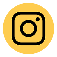 شعار Instagram باللون الأسود على خلفية صفراء